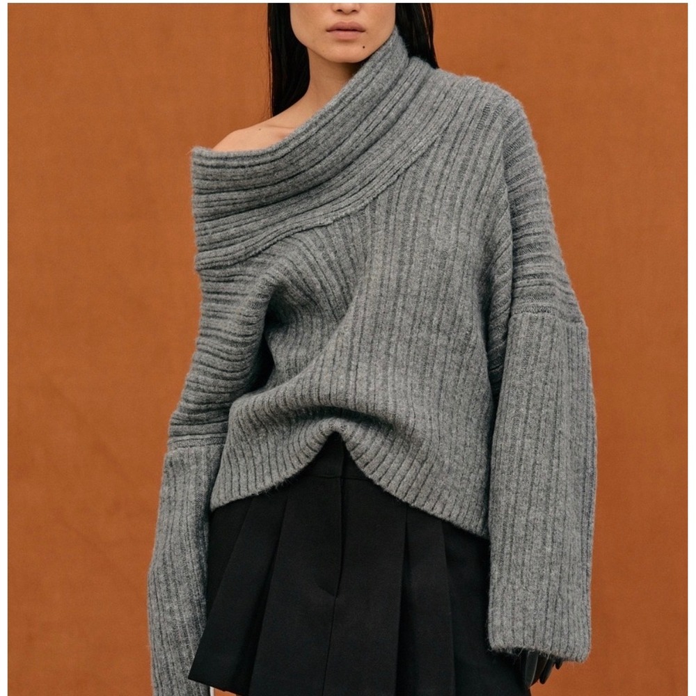 Source unknown ribbed oversize off the shoulder sweater
